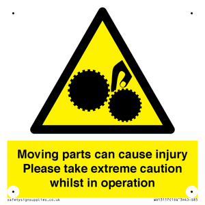 Moving parts can cause injury Please take extreme caution whilst in operation